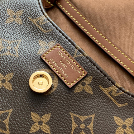 LV 25S DUO BB BAG 19 IN BROWN MONOGRAM COATED CANVAS AND CALFSKIN