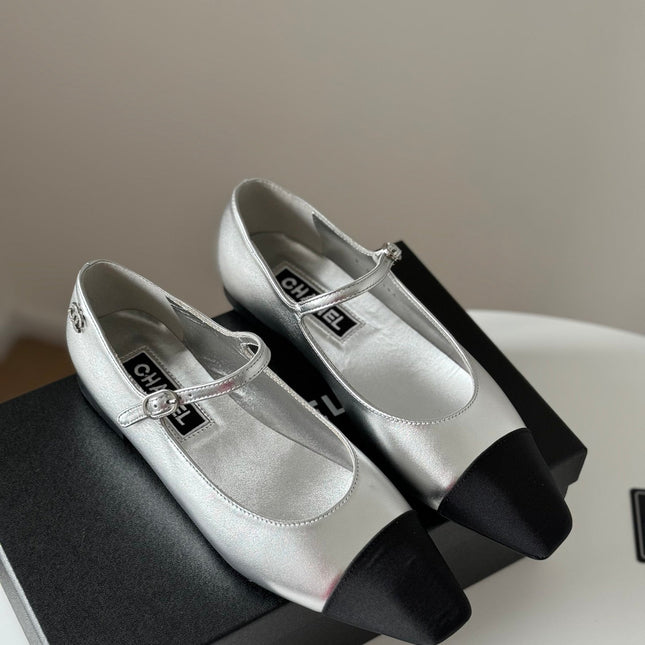 MARY JANE SILVER MIX BLACK CALFSKIN