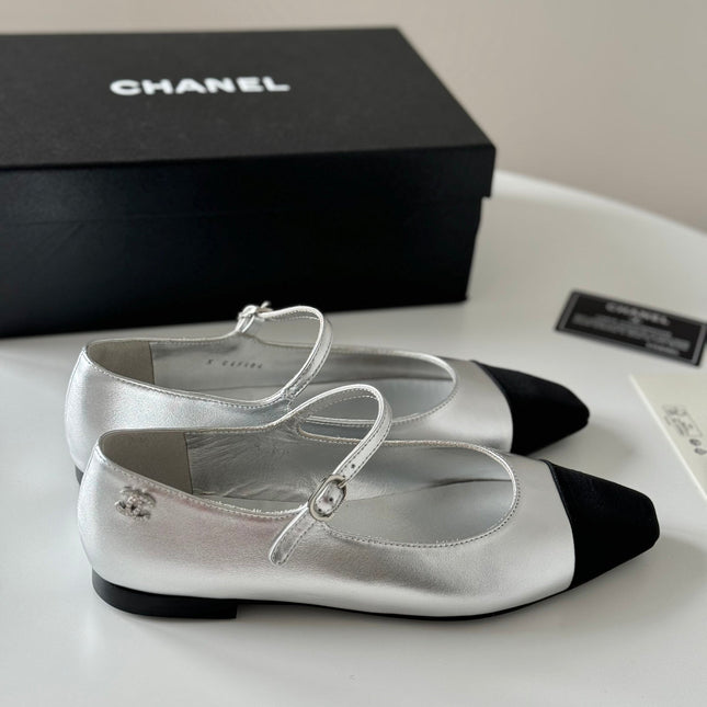 MARY JANE SILVER MIX BLACK CALFSKIN