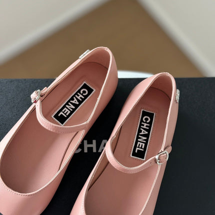 MARY JANE LIGHT PINK MIX BLACK CALFSKIN