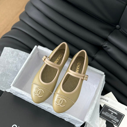 MARY JANE SHOES BEIGE ECRU LAMBSKIN