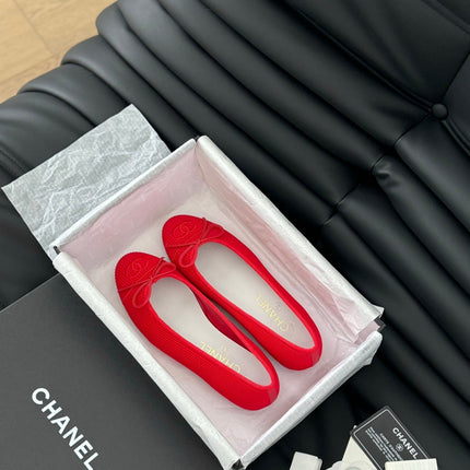 CLASSIC BALLET FLATS CHERRY RED LAMBSKIN