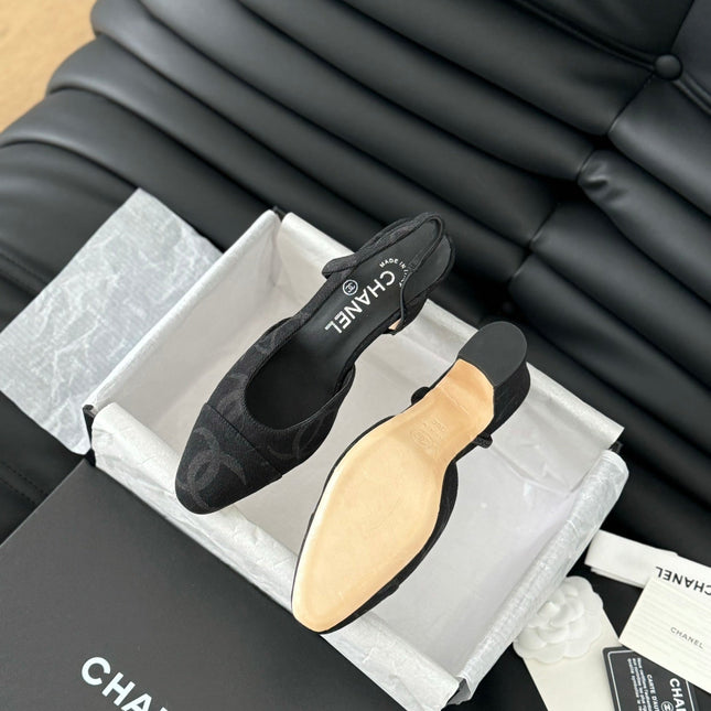 CLASSIC HIGH SLINGBACK BLACK CALFSKIN