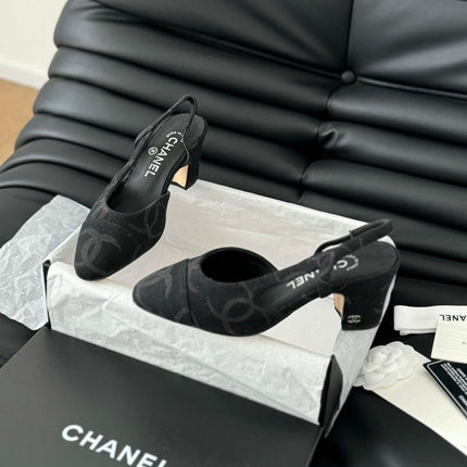 CLASSIC HIGH SLINGBACK BLACK CALFSKIN