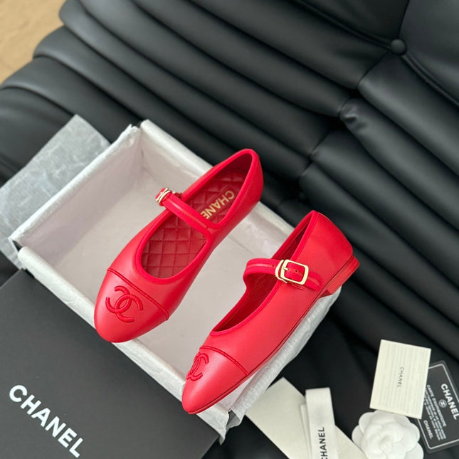 MARY JANE SHOES IN ROSE RED LAMBSKIN