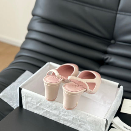 HIGH SLINGBACK IN LIGHT PINK LAMBSKIN