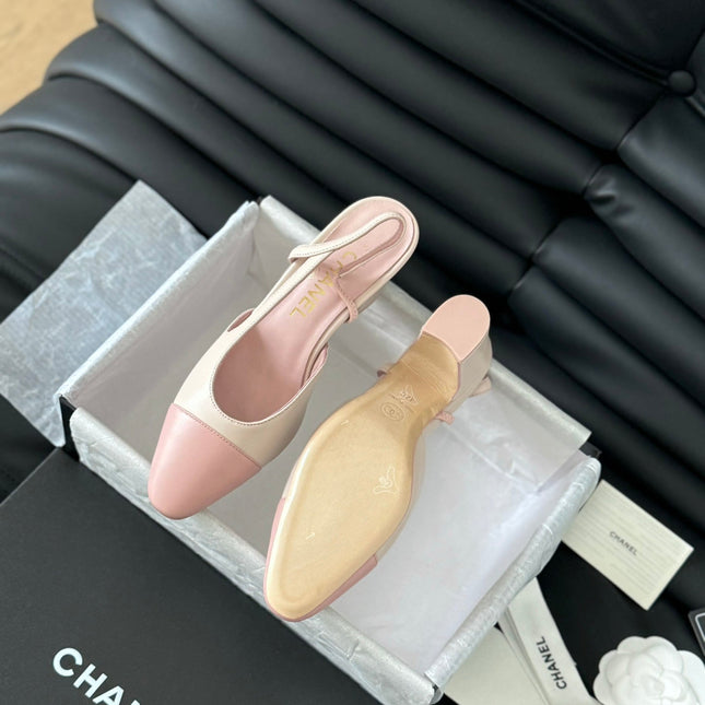 HIGH SLINGBACK IN LIGHT PINK LAMBSKIN