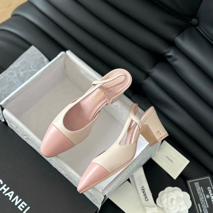 HIGH SLINGBACK IN LIGHT PINK LAMBSKIN