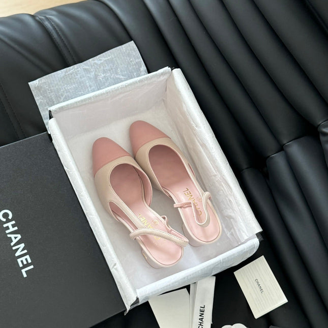 HIGH SLINGBACK IN LIGHT PINK LAMBSKIN
