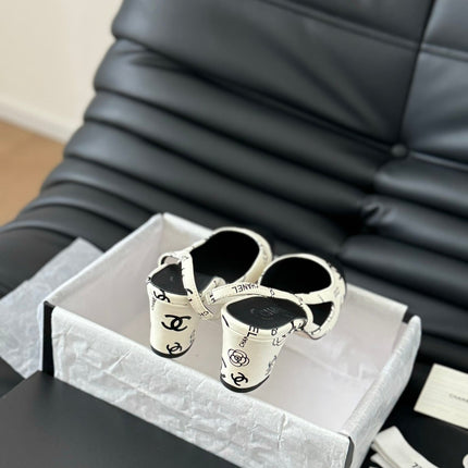 HIGH SLINGBACK IN WHITE MIX BLACK LAMBSKIN