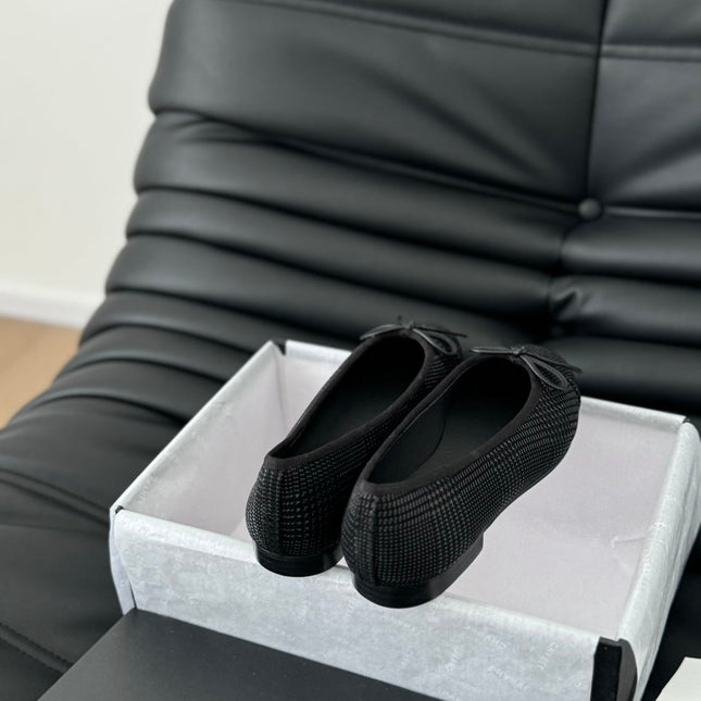 CLASSIC BALLET FLATS BLACK LAMBSKIN