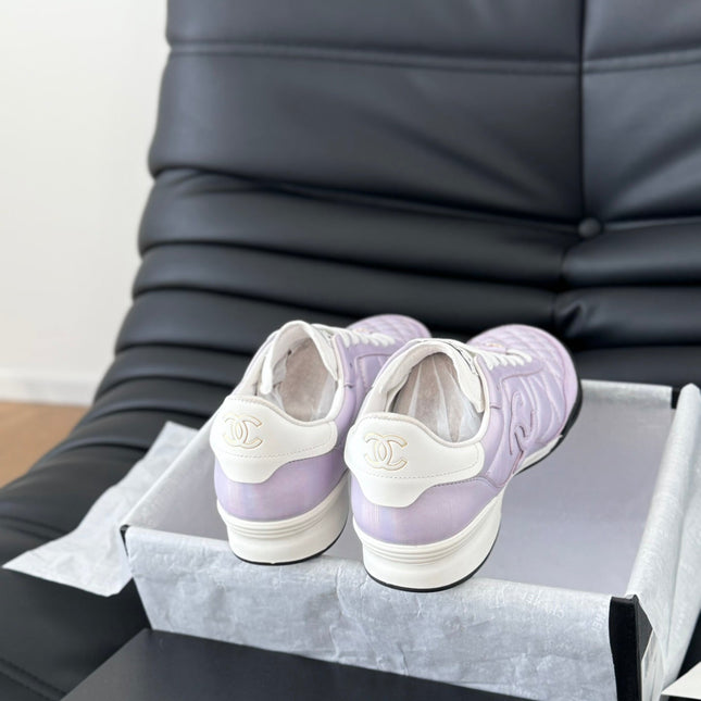 CC SNEAKER IN PALE PURPLE MIX WHITE EMBROIDERED LAMBSKIN
