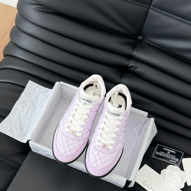 CC SNEAKER IN PALE PURPLE MIX WHITE EMBROIDERED LAMBSKIN
