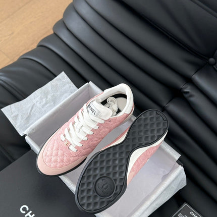 CC SNEAKER IN LIGHT PINK MIX WHITE EMBROIDERED LAMBSKIN