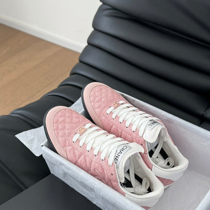 CC SNEAKER IN LIGHT PINK MIX WHITE EMBROIDERED LAMBSKIN