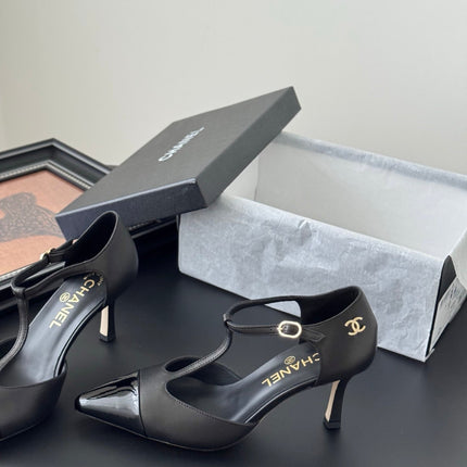 HIGH HEELS WAIST CUTTING IN BLACK CALFSKIN