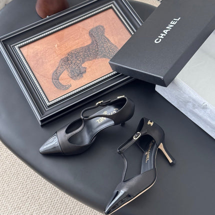 HIGH HEELS WAIST CUTTING IN BLACK CALFSKIN