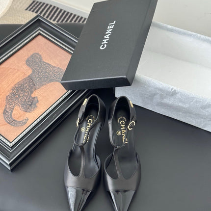 HIGH HEELS WAIST CUTTING IN BLACK CALFSKIN