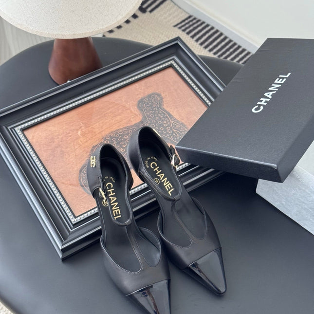 HIGH HEELS WAIST CUTTING IN BLACK CALFSKIN