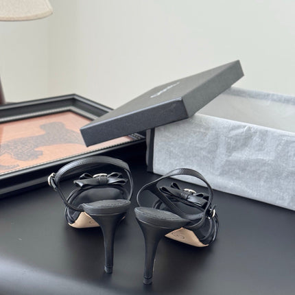 HIGH HEELS SANDALS IN BLACK SHEEPSKIN