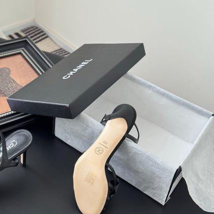 HIGH HEELS SANDALS IN BLACK SHEEPSKIN