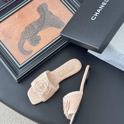 SLIPPER IN PEACH PINK CALFSKIN MIX WOOL