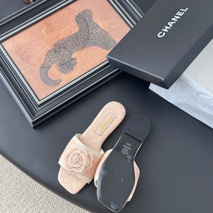 SLIPPER IN PEACH PINK CALFSKIN MIX WOOL