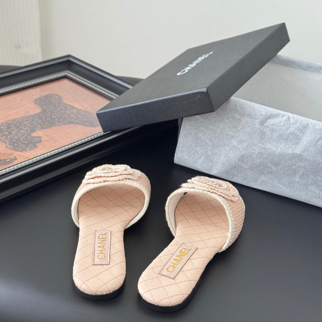 SLIPPER IN PEACH PINK CALFSKIN MIX WOOL