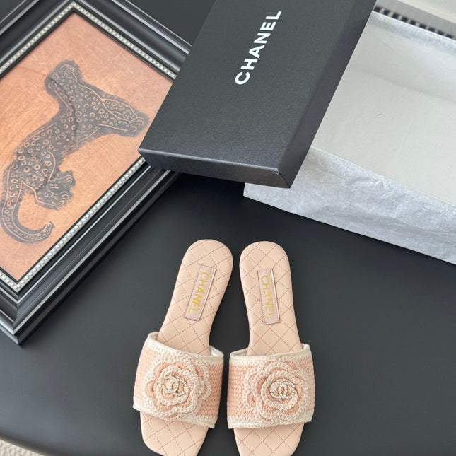 SLIPPER IN PEACH PINK CALFSKIN MIX WOOL