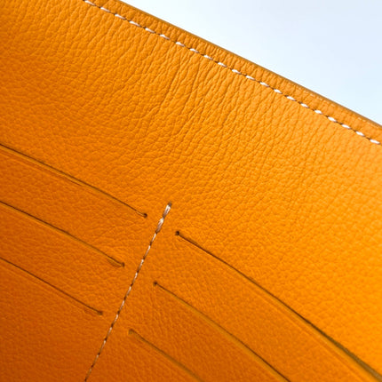 CHYPRE WALLET-POUCH 21 IN YELLOW GOYARDINE CANVAS AND CALFSKIN