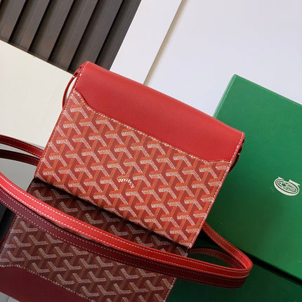 CHYPRE WALLET-POUCH 21 IN CLASSIC RED GOYARDINE CANVAS AND CALFSKIN