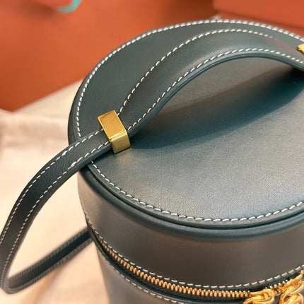 EXTRA CASE MEDIUM 16 BAG IN PEACOCK BLUE SMOOTH CALFSKIN WITH GOLD HARDWARE