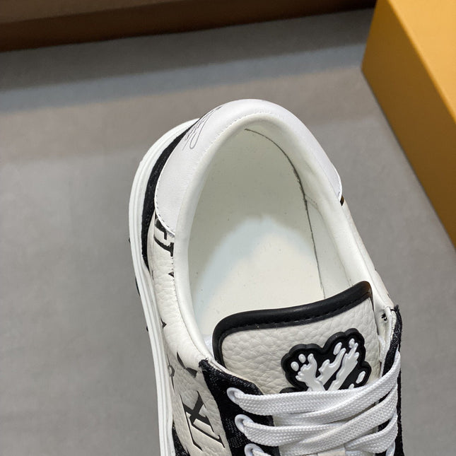 LV MONOGRAM BLACK AND WHITE SNEAKERS