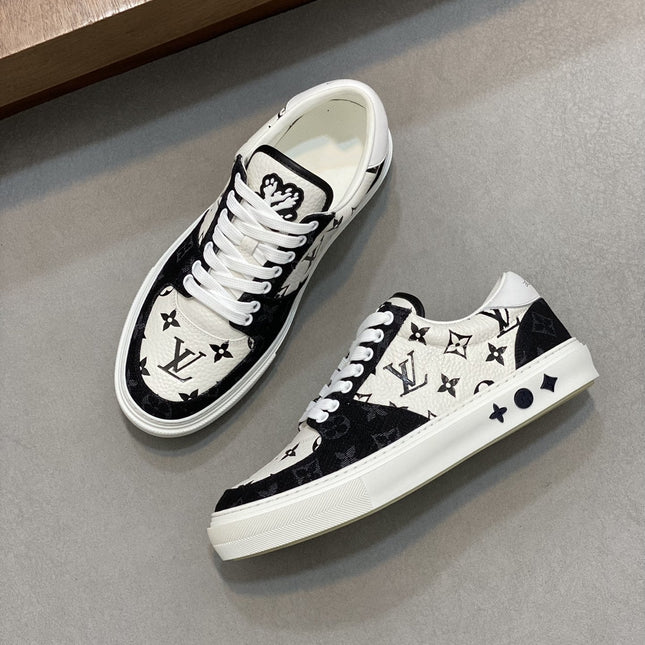 LV MONOGRAM BLACK AND WHITE SNEAKERS