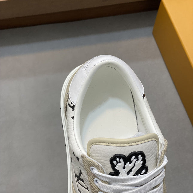 LV MONOGRAM BEIGE AND WHITE SNEAKERS