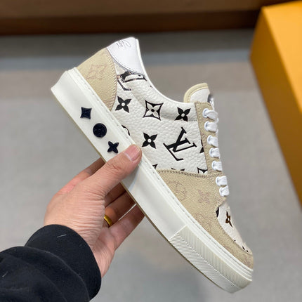 LV MONOGRAM BEIGE AND WHITE SNEAKERS