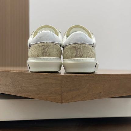 LV MONOGRAM BEIGE AND WHITE SNEAKERS