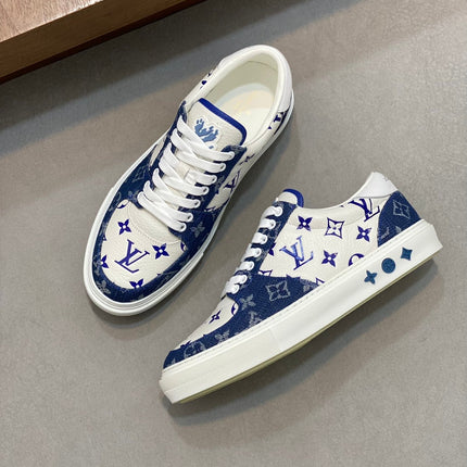 LV MONOGRAM BLUE AND WHITE SNEAKERS