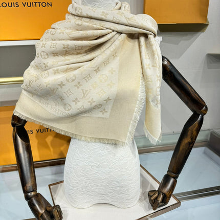 LV SCARF 140 CM IN WOOL MIX SILK 693013