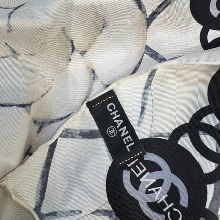 CHANEL 25S SCARF 90 IN CASHMERE SILK 737219