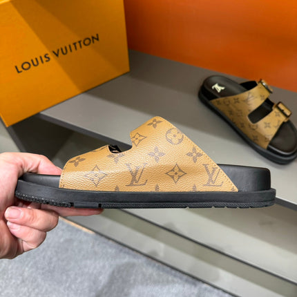 LV DAD SANDAL COPPER BROWN MONOGRAM CALFSKIN