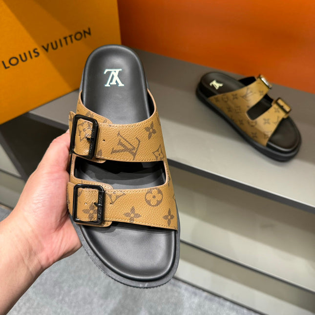 LV DAD SANDAL COPPER BROWN MONOGRAM CALFSKIN