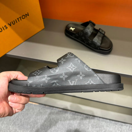 LV DAD SANDAL BLACK MONOGRAM CALFSKIN