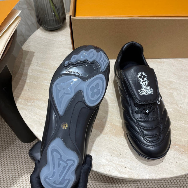 FOOTPRINT SOCCER SNEAKER IN BLACK CALFSKIN