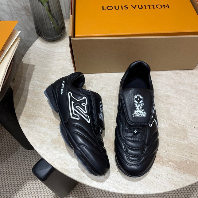 FOOTPRINT SOCCER SNEAKER IN BLACK CALFSKIN