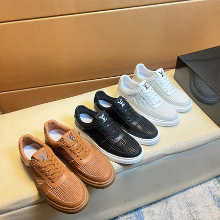 LV SNEAKERS IN RUSSET BROWN CALFSKIN AND SUEDE