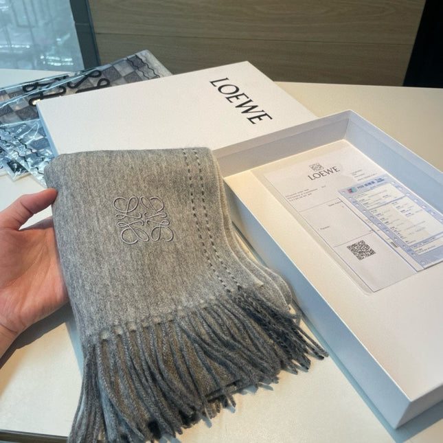 SCARF 180 CM IN LIGHT GRAY CASHMERE 350485