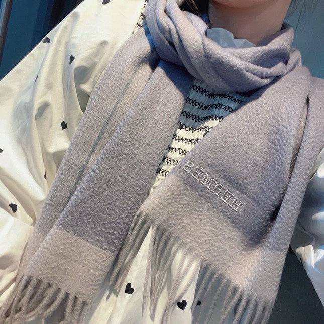 SCARF 180 CM IN LAVENDER GRAY CASHMERE 366049
