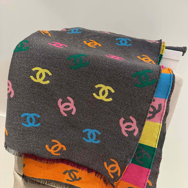 RAINBOW SCARF 180 CM IN COLORFUL CASHMERE AND WOOL 401988