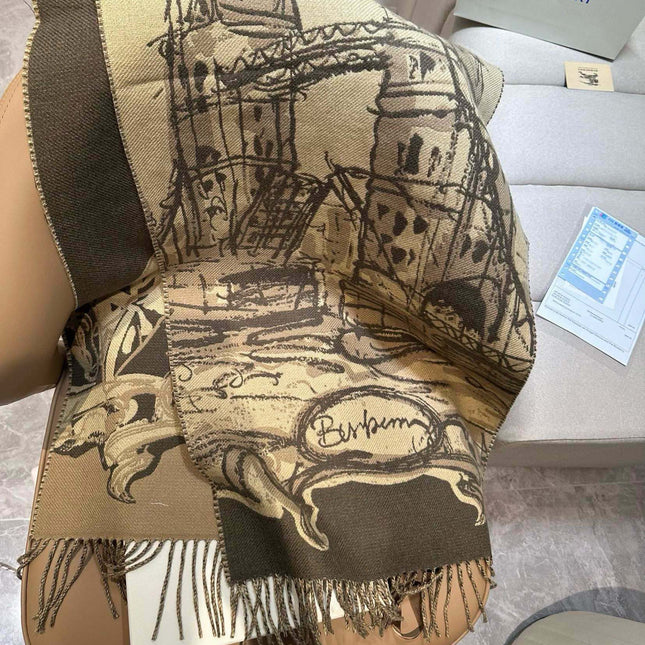TOWER BRIDGE CASHMERE 210 CM SCARF SAND BROWN 410075